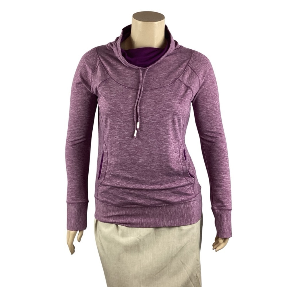 prAna Ember Top XL Purple Heather Long Sleeve Funnel Neck Pullover